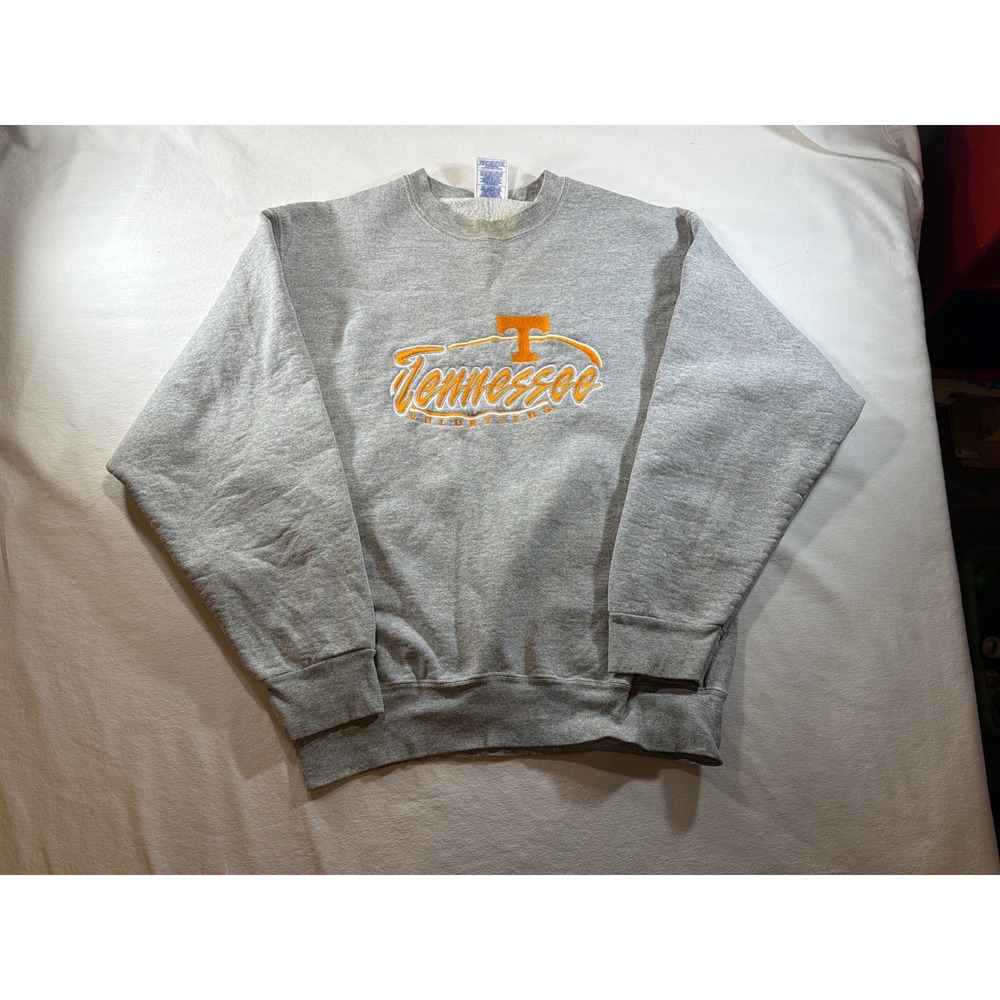 Vintage Pro Player Tennessee Volunteers Sweatshirt Gray Embroidered Medium USA